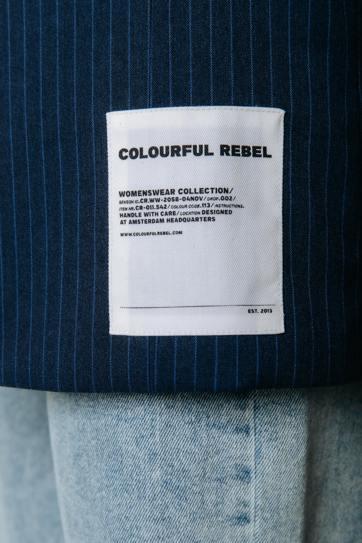 Jesra Stripe Blazer | Dark blue