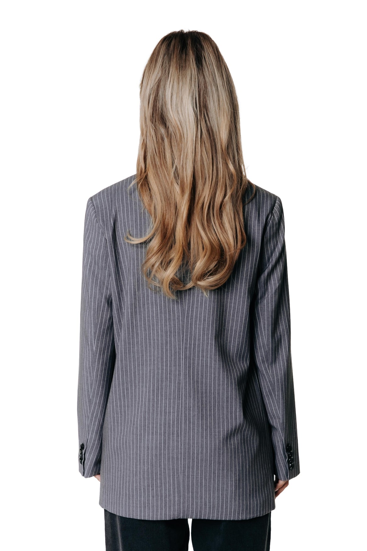 Gemma Pinstripe Blazer | Dark grey