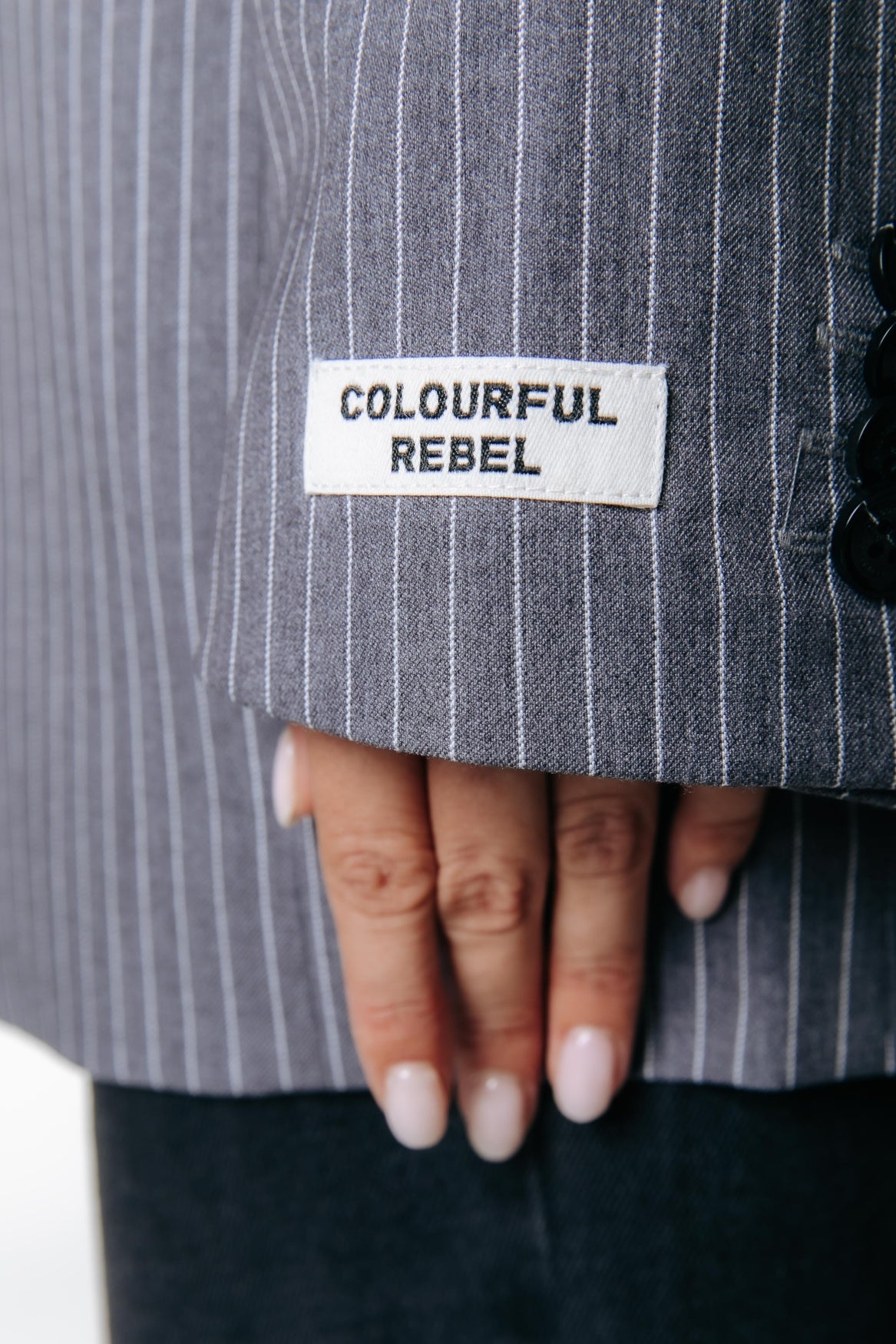 Gemma Pinstripe Blazer | Dark grey
