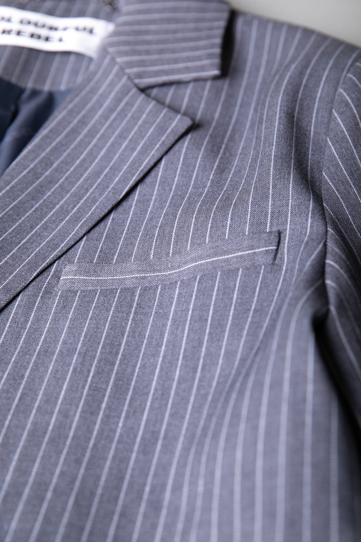 Gemma Pinstripe Blazer | Dark grey