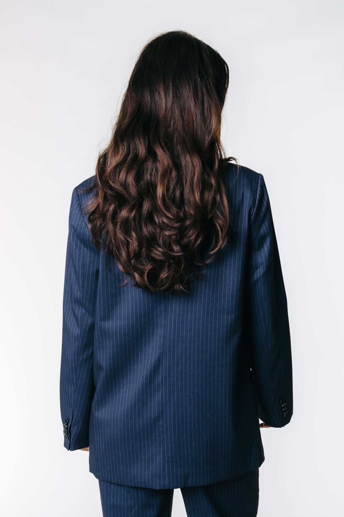 Gemma Pinstripe Blazer | Dark blue