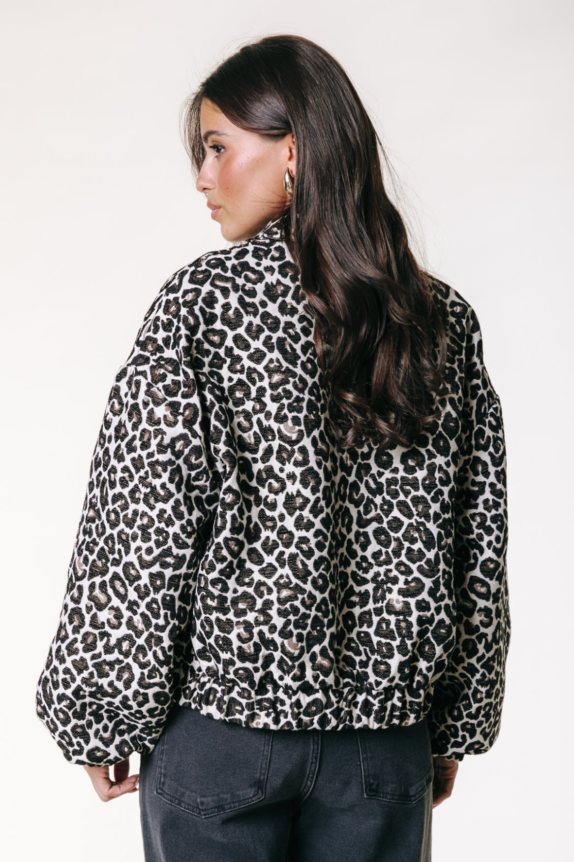 Bente Leopard Jacquard Jacket | Brown