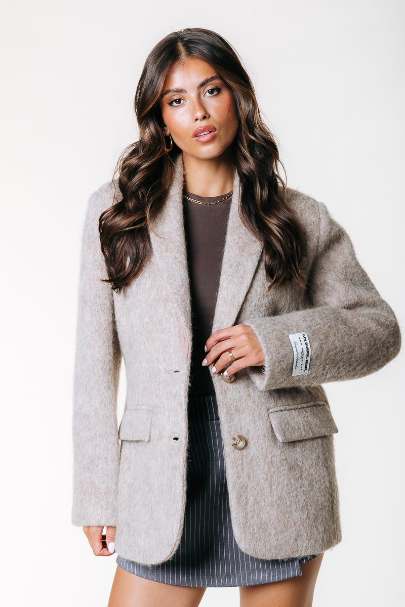 Gemma Hairy Blazer | Beige