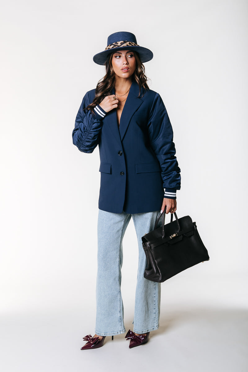Gemma Contrast Blazer | Navy
