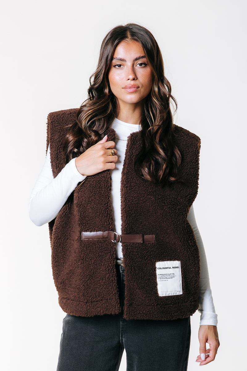 Yadi Teddy Gilet | Brown
