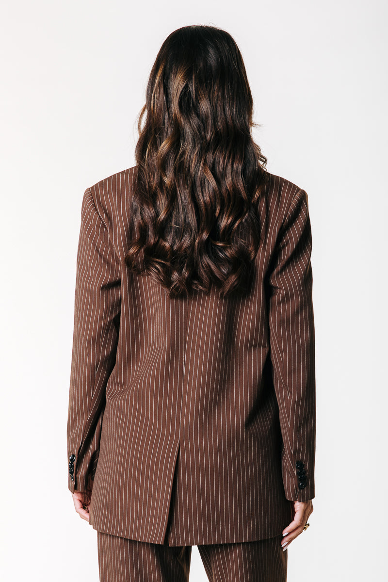 Jesra Stripe Blazer | Brown