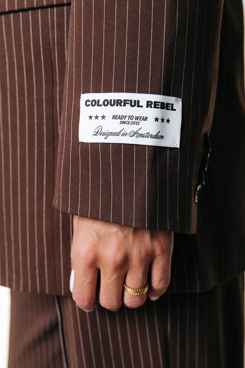Jesra Stripe Blazer | Brown