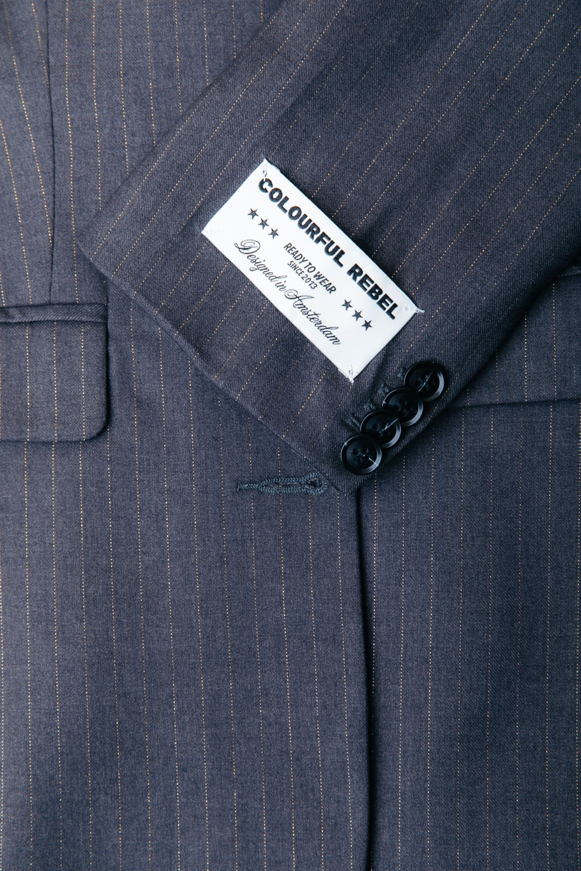 Gemma Lurex Pinstripe Blazer | Dark grey