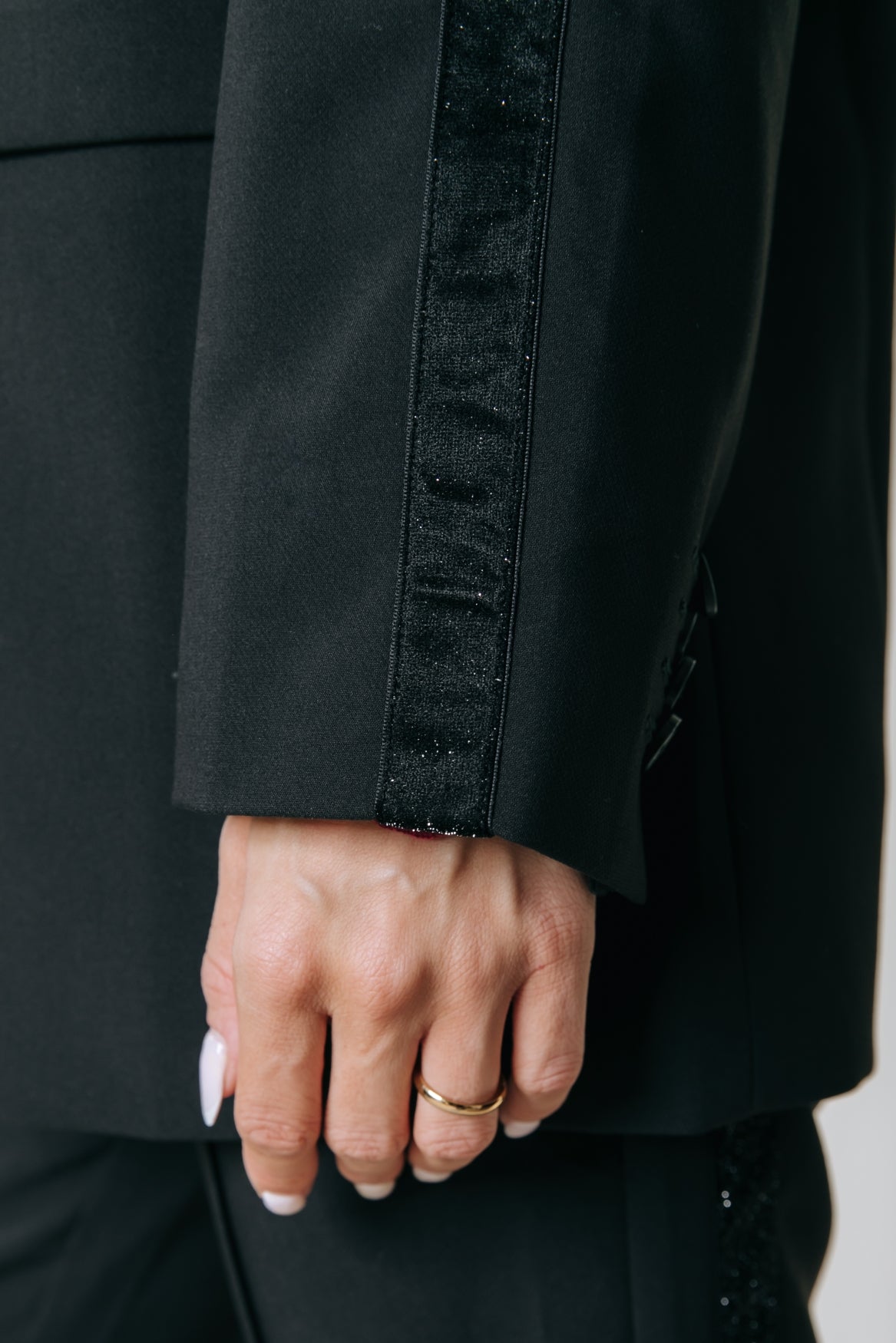 Jesra Glitter Tape Blazer | Black