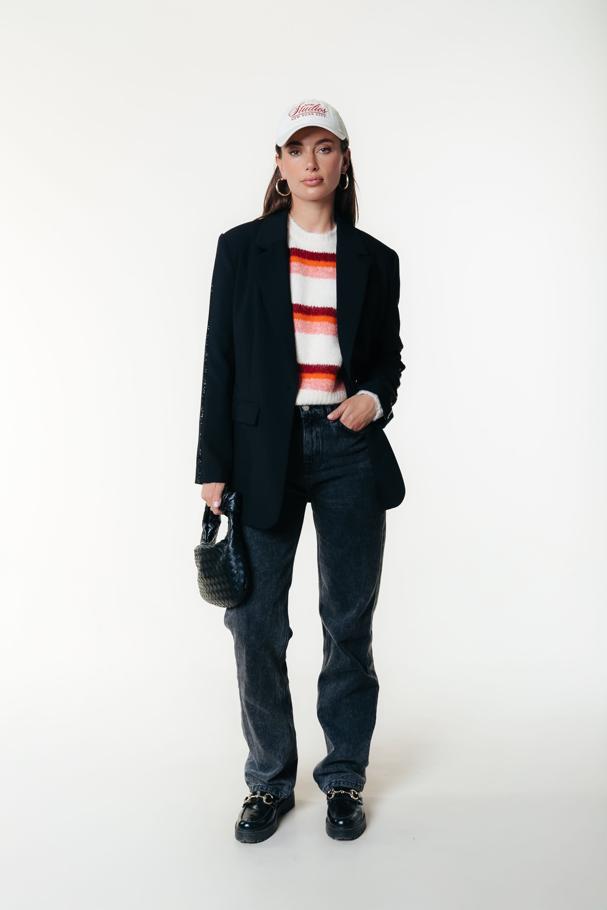 Jesra Glitter Tape Blazer | Black