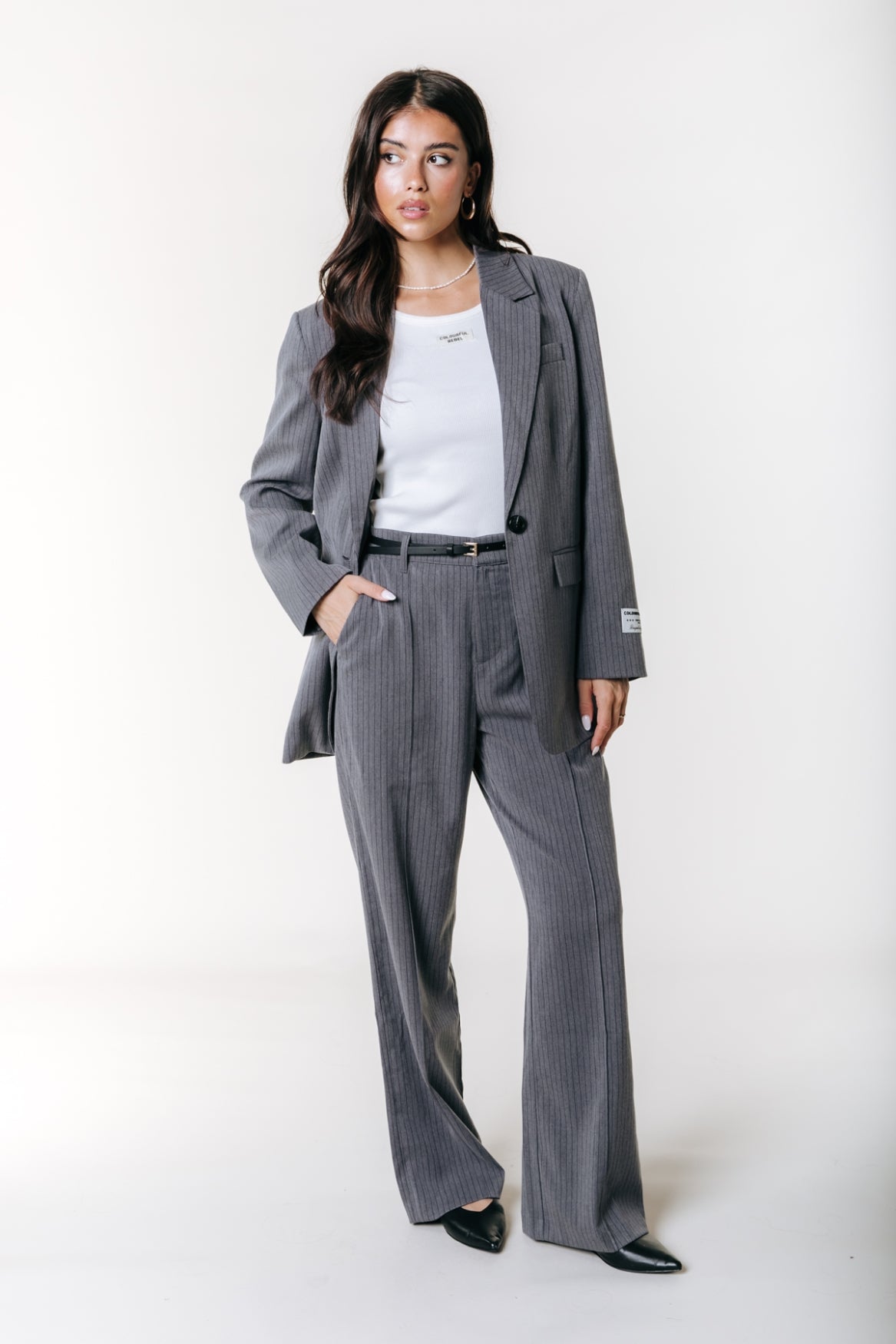 Jesra Stripe Blazer | Grey