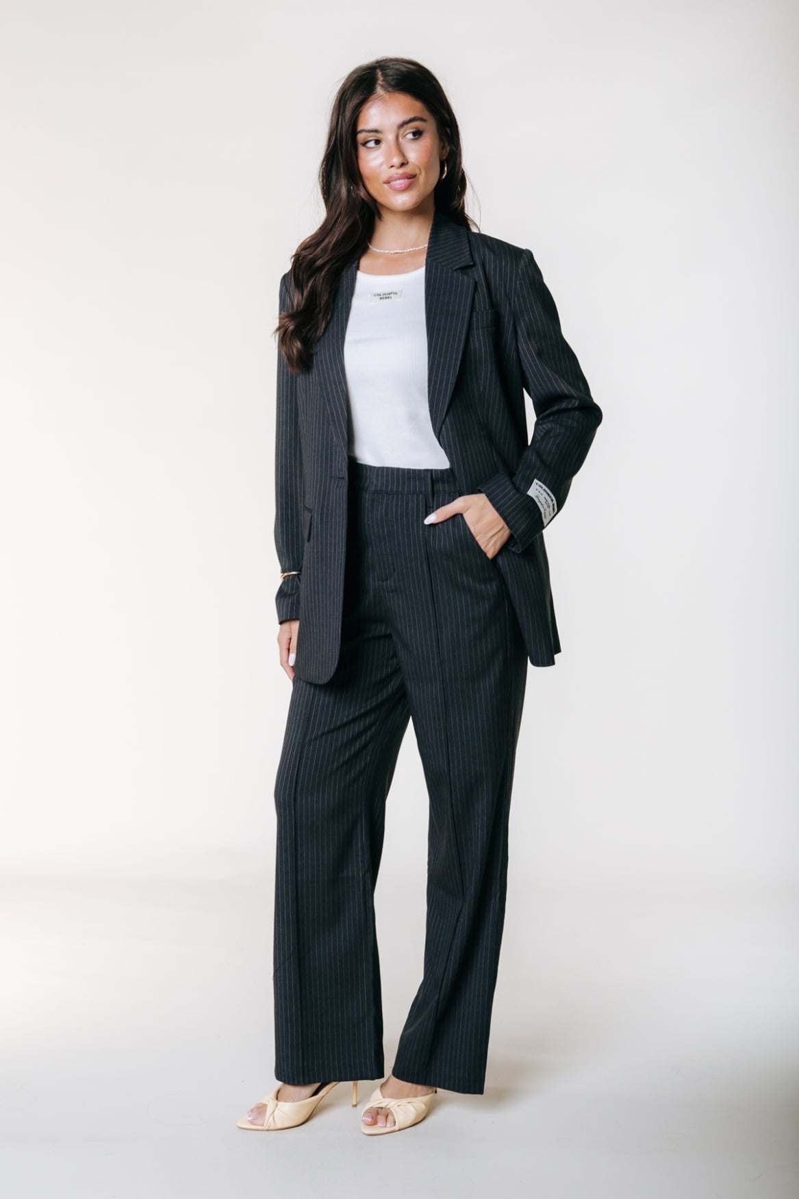 Jesra Stripe Blazer | Black