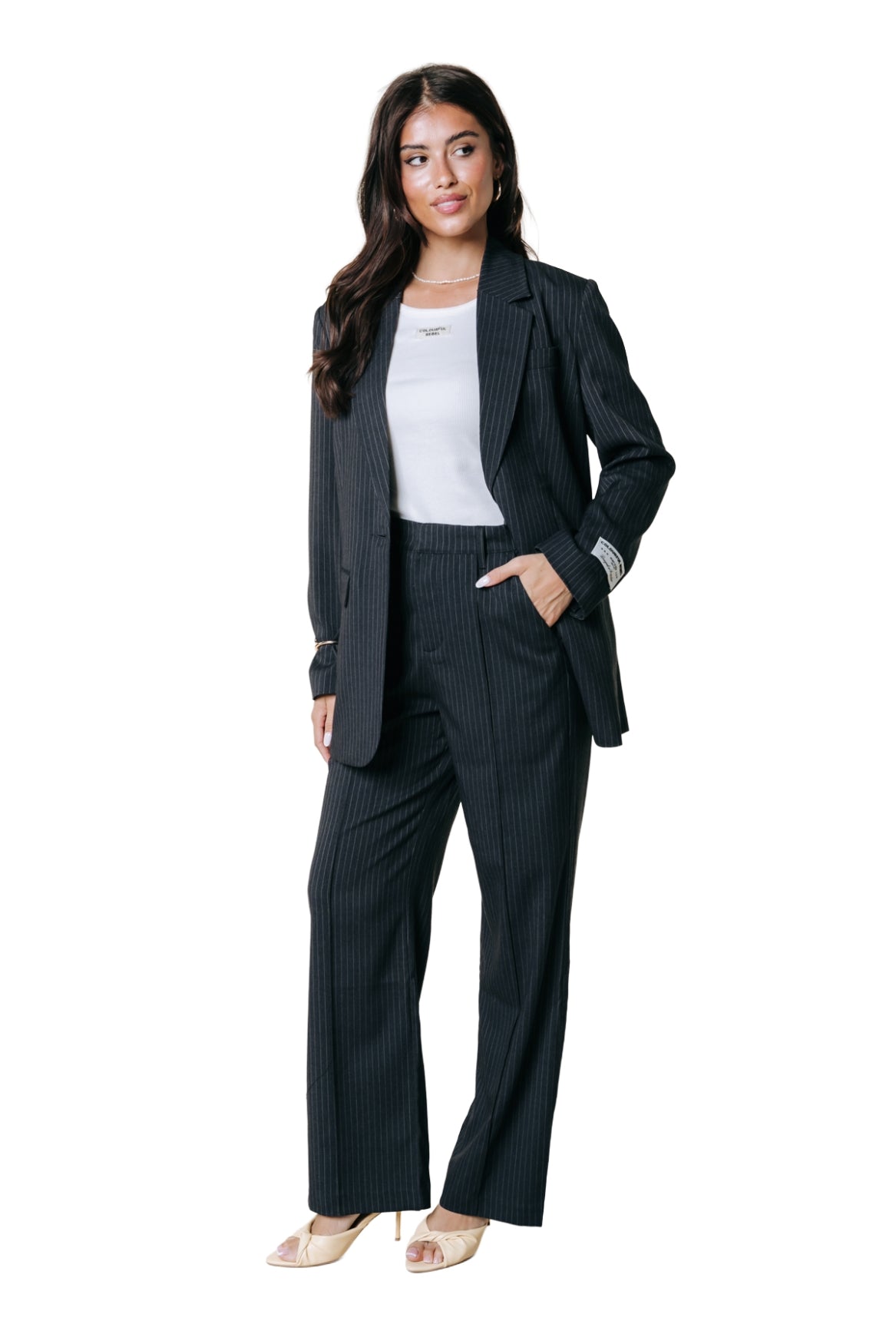 Jesra Stripe Blazer | Black