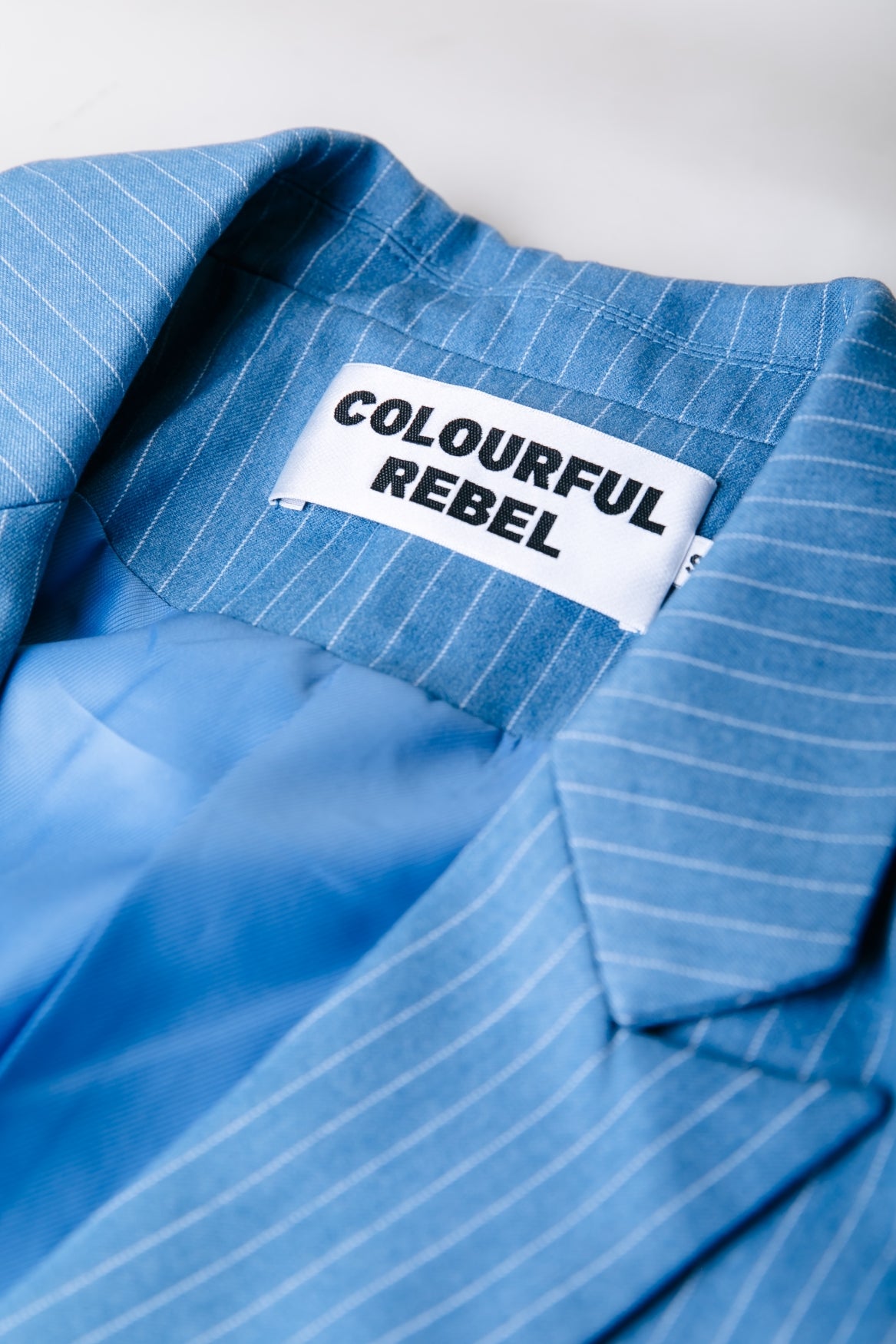 Jesra Pinstripe Melange Single Breasted Blazer | Mid grey blue