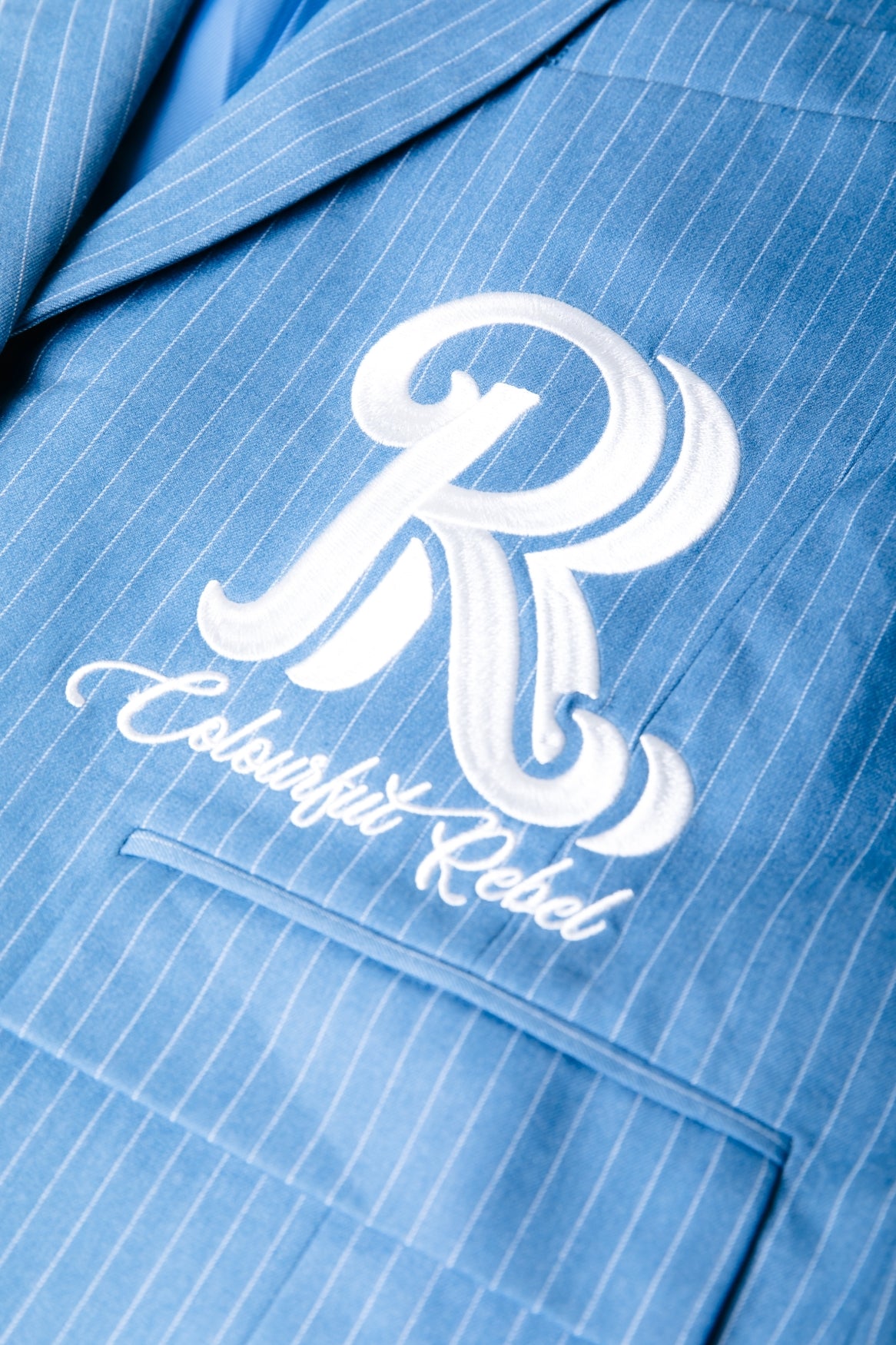 Jesra Pinstripe Melange Single Breasted Blazer | Mid grey blue