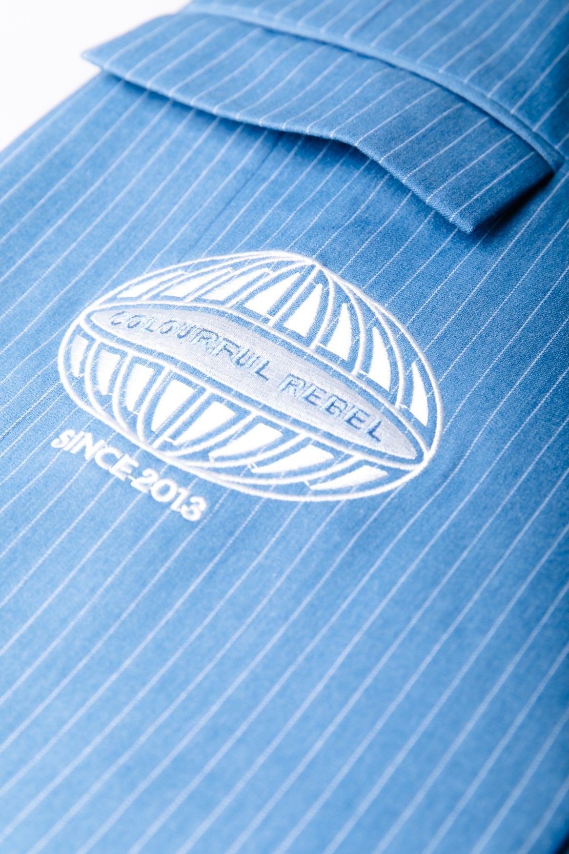 Jesra Pinstripe Melange Single Breasted Blazer | Mid grey blue