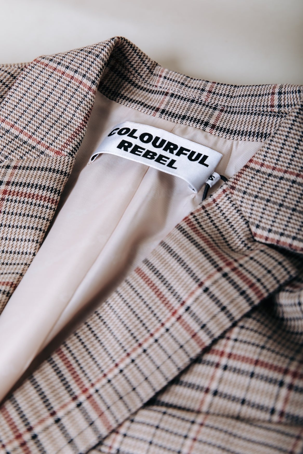 Paris Check Patch Single Breasted Blazer | Medium brown