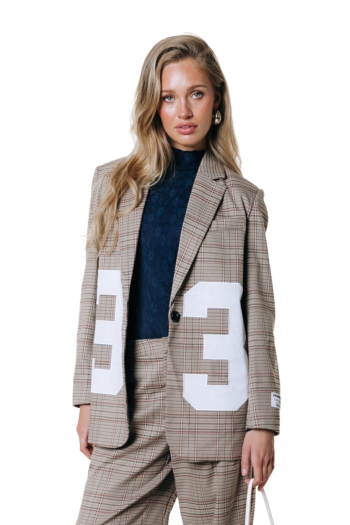 Paris Check Patch Blazer | Medium brown
