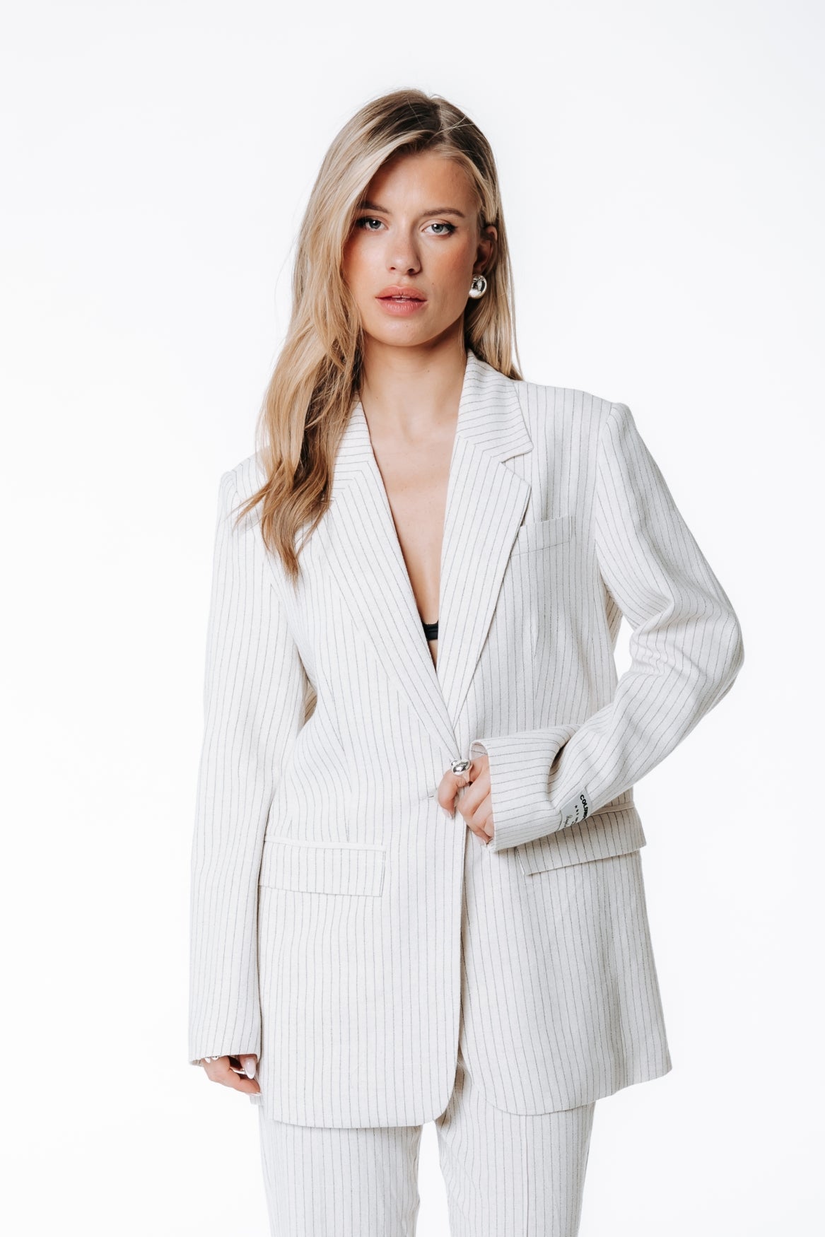 Jesra Pinstripe Blazer | Off white