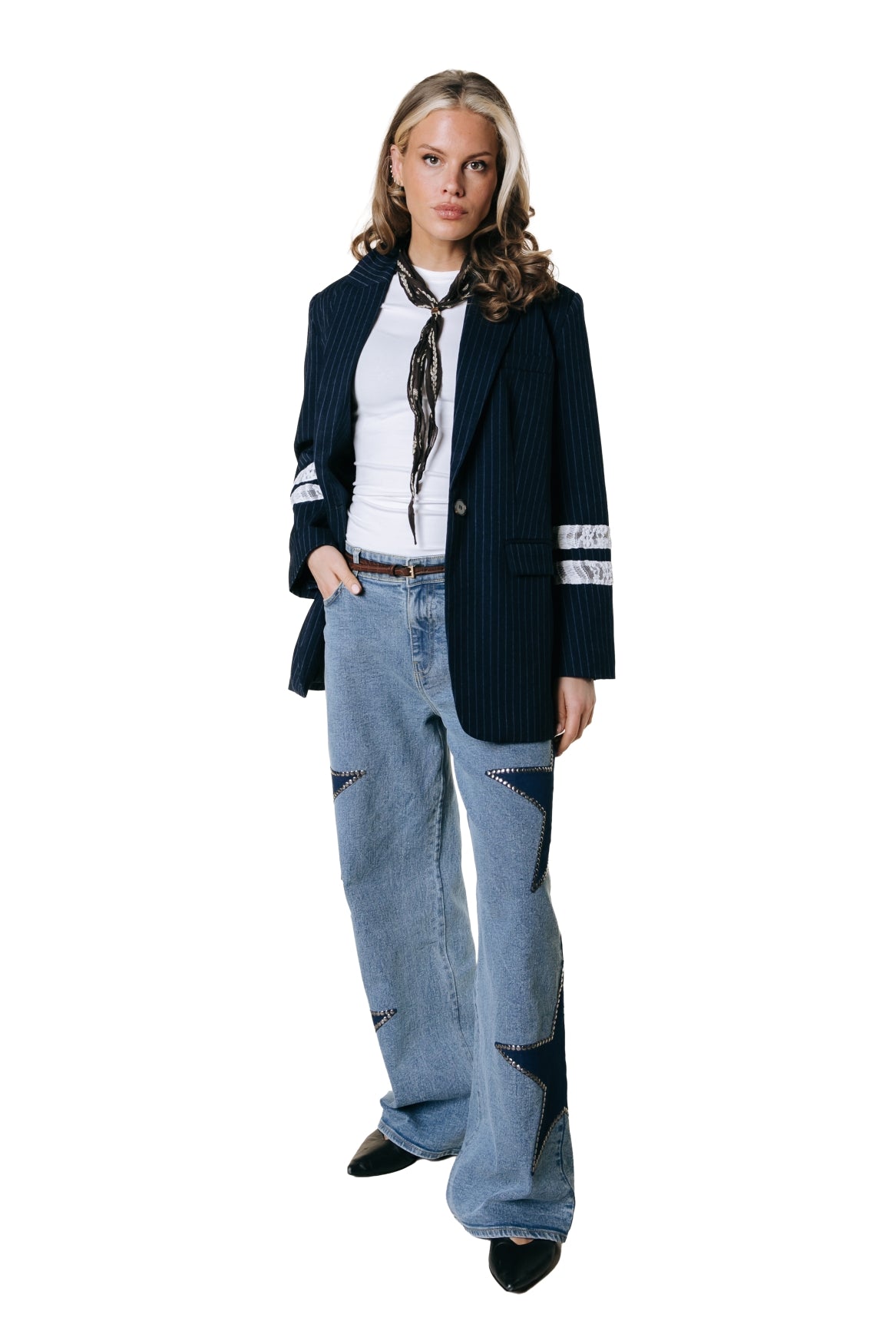 Jesra Pinstripe Blazer | Dark blue