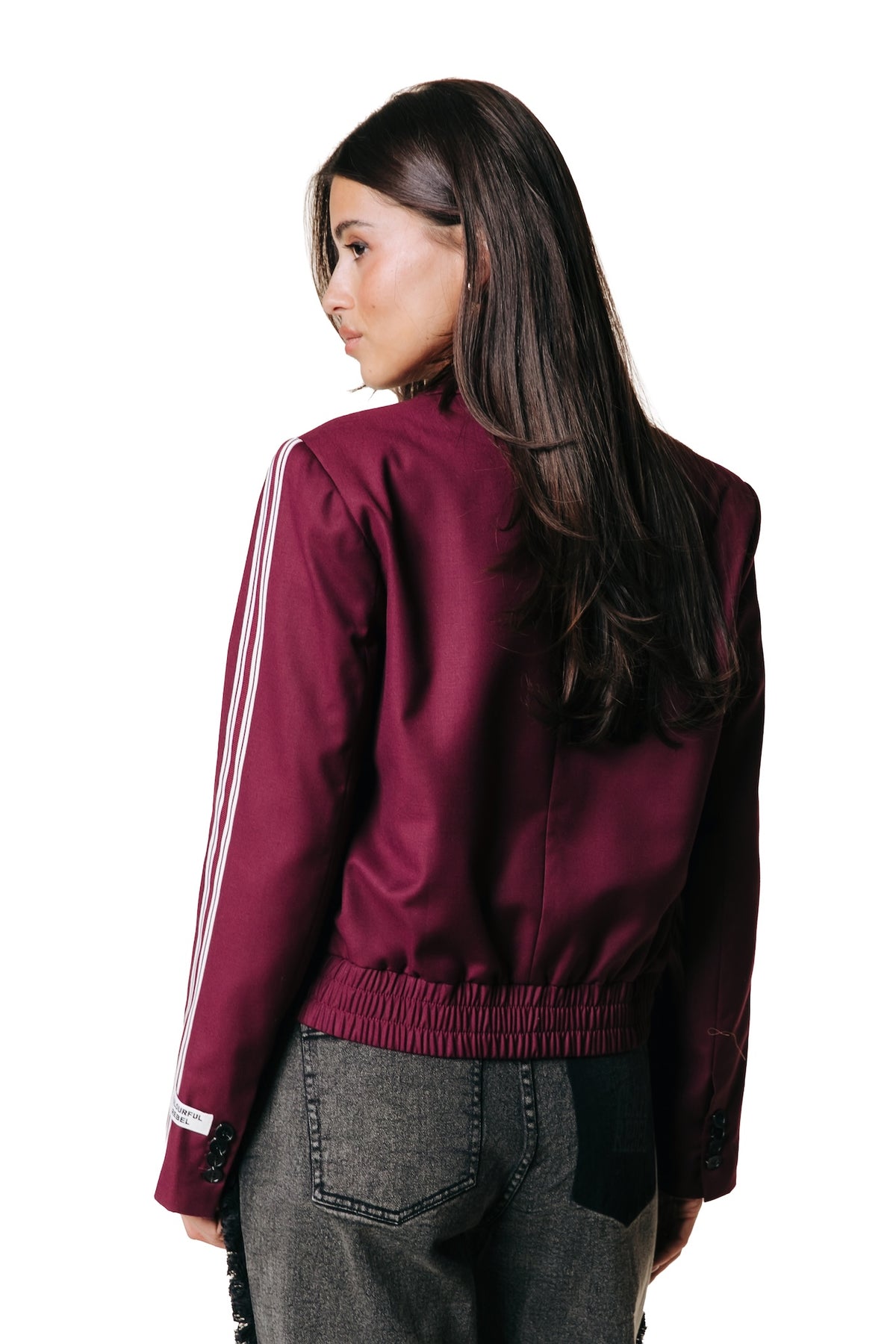 Zoe Blazer mit Raffsaum | Bordeauxrot