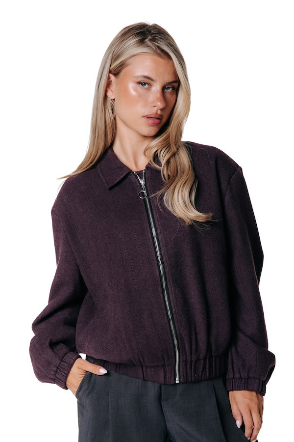 Bente Herringbone Jacket | Red