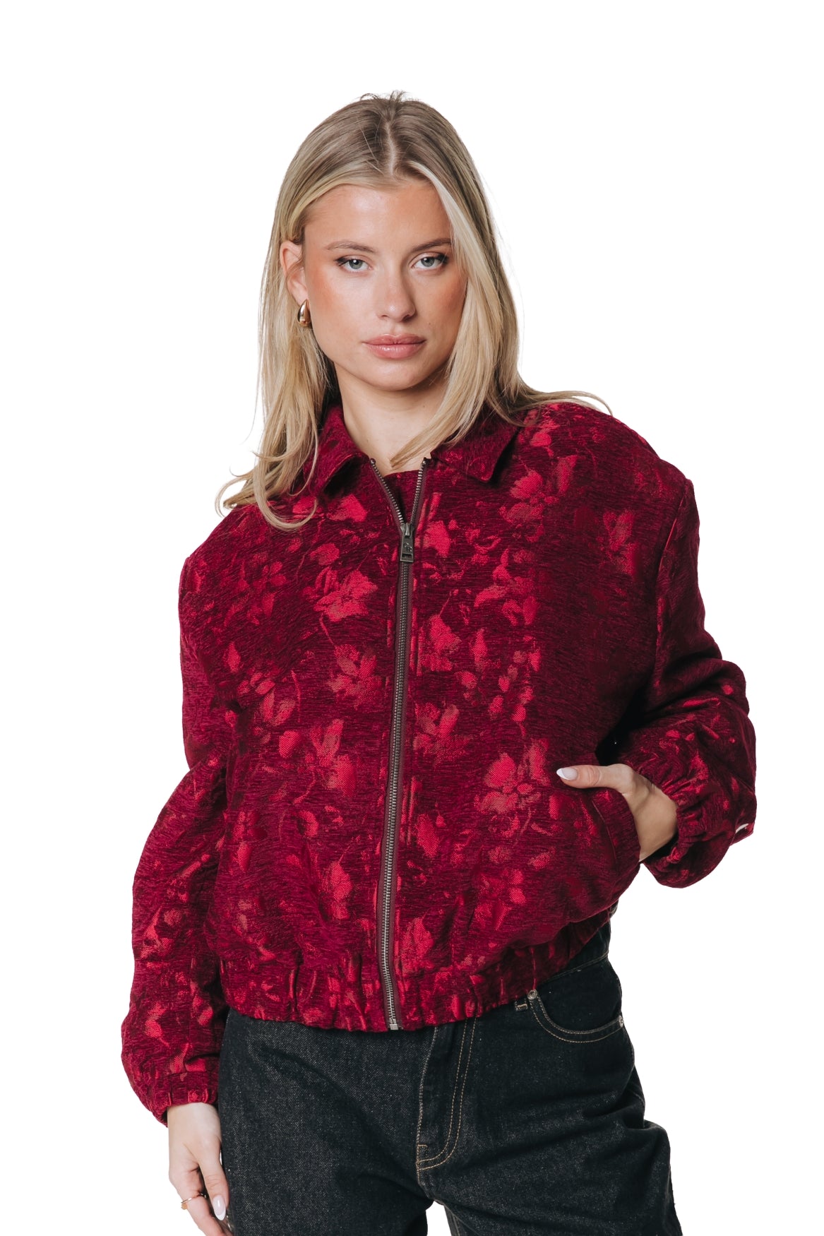 Bente Jacquard Jacket | Red