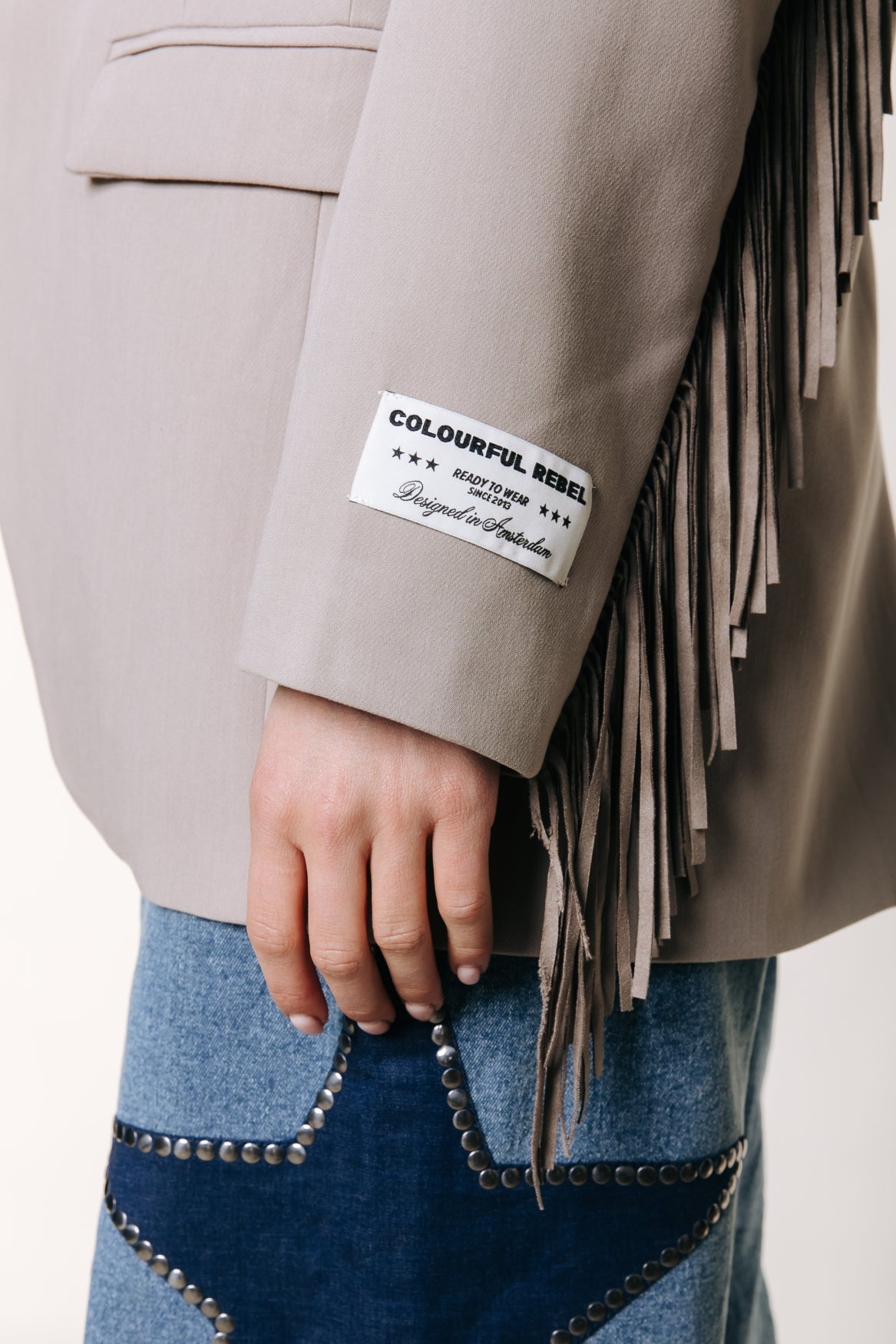 Jesra Fringe Blazer | Beige