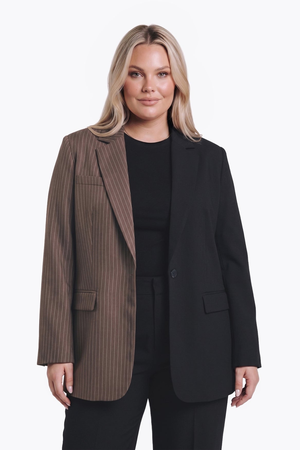 Jesra Two Tone Blazer | Brown