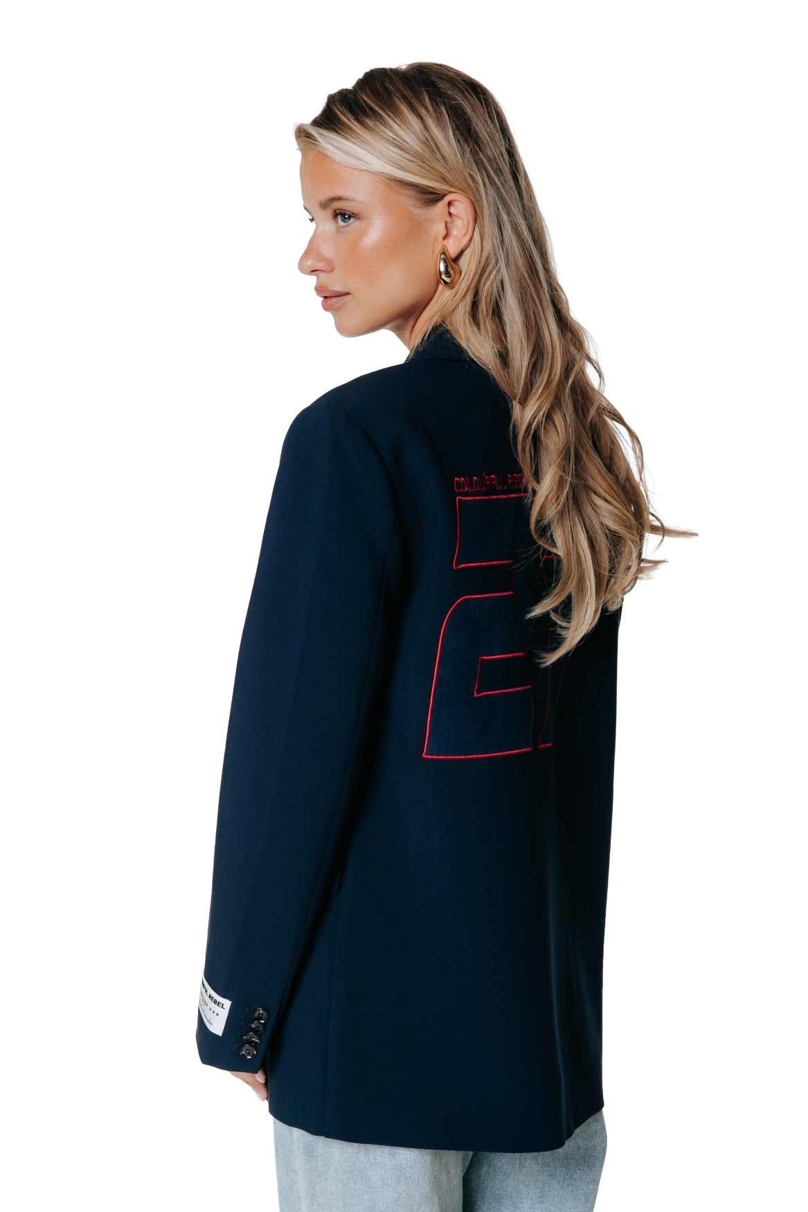 Gemma Logo Patch Blazer | Dark Navy