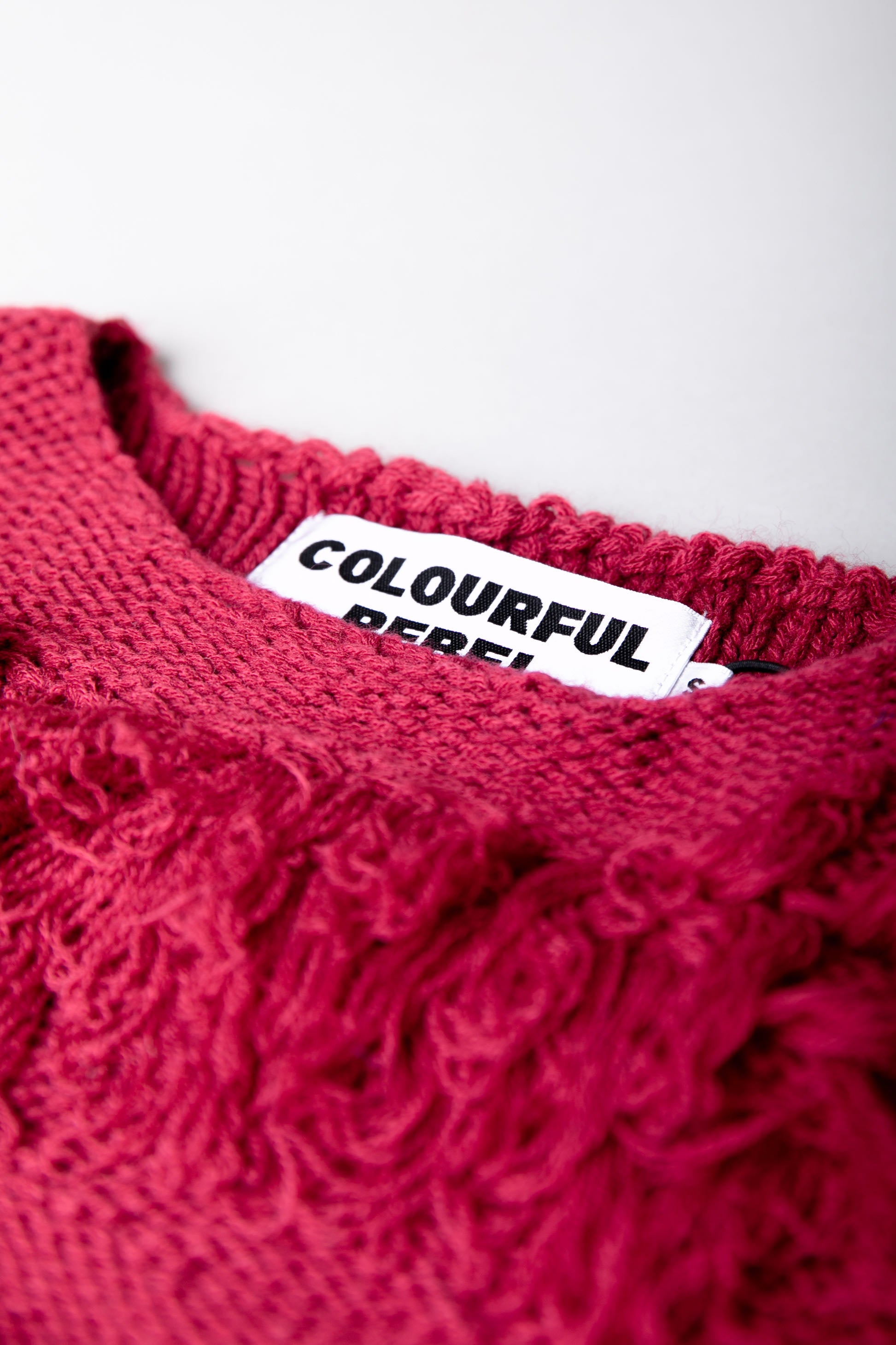Alba Fringe Knit | Raspberry Wine