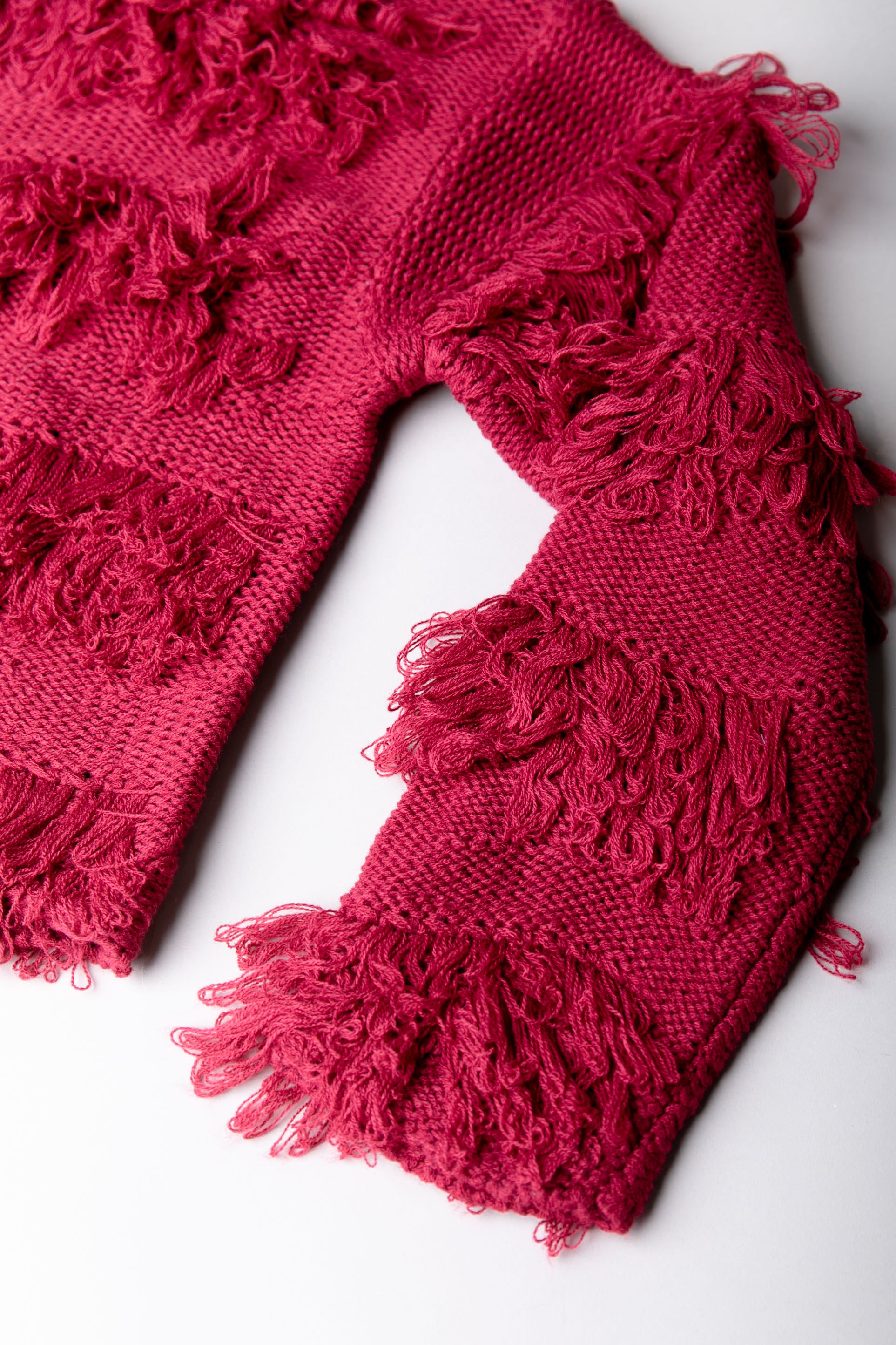 Alba Fringe Knit | Raspberry Wine
