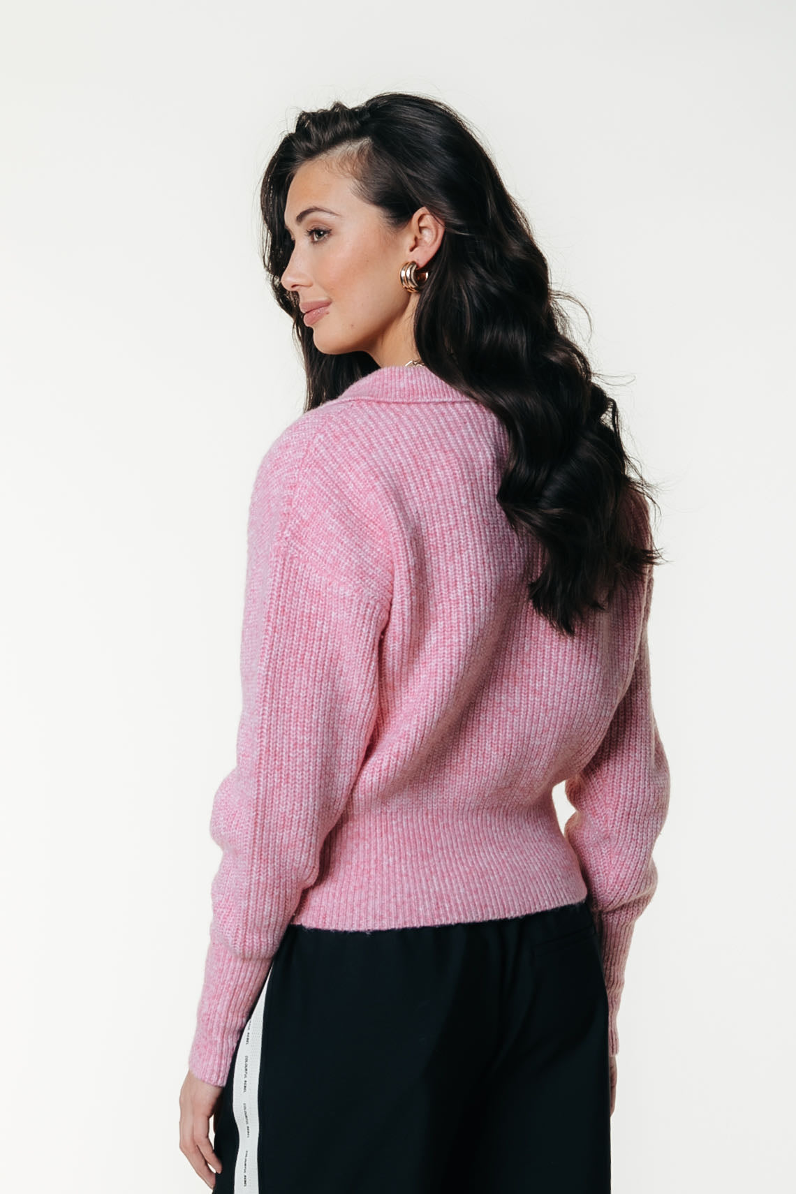 Yfke Button Knit | Coral