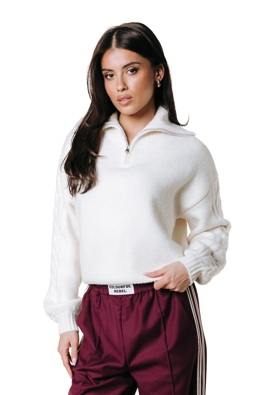 Luna Zip Sweater | Off white