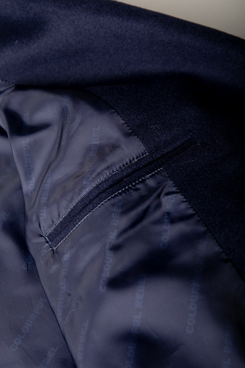 Zania Wool Long Coat | Navy