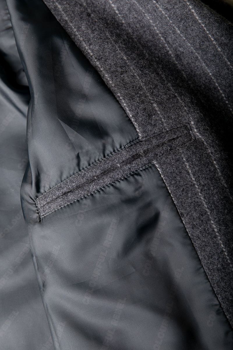 Zania Wool Long Coat | Medium grey melange