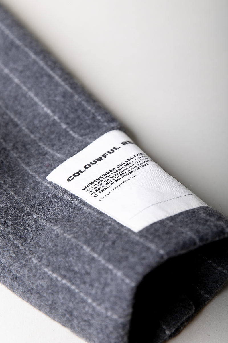 Zania Wool Long Coat | Medium grey melange
