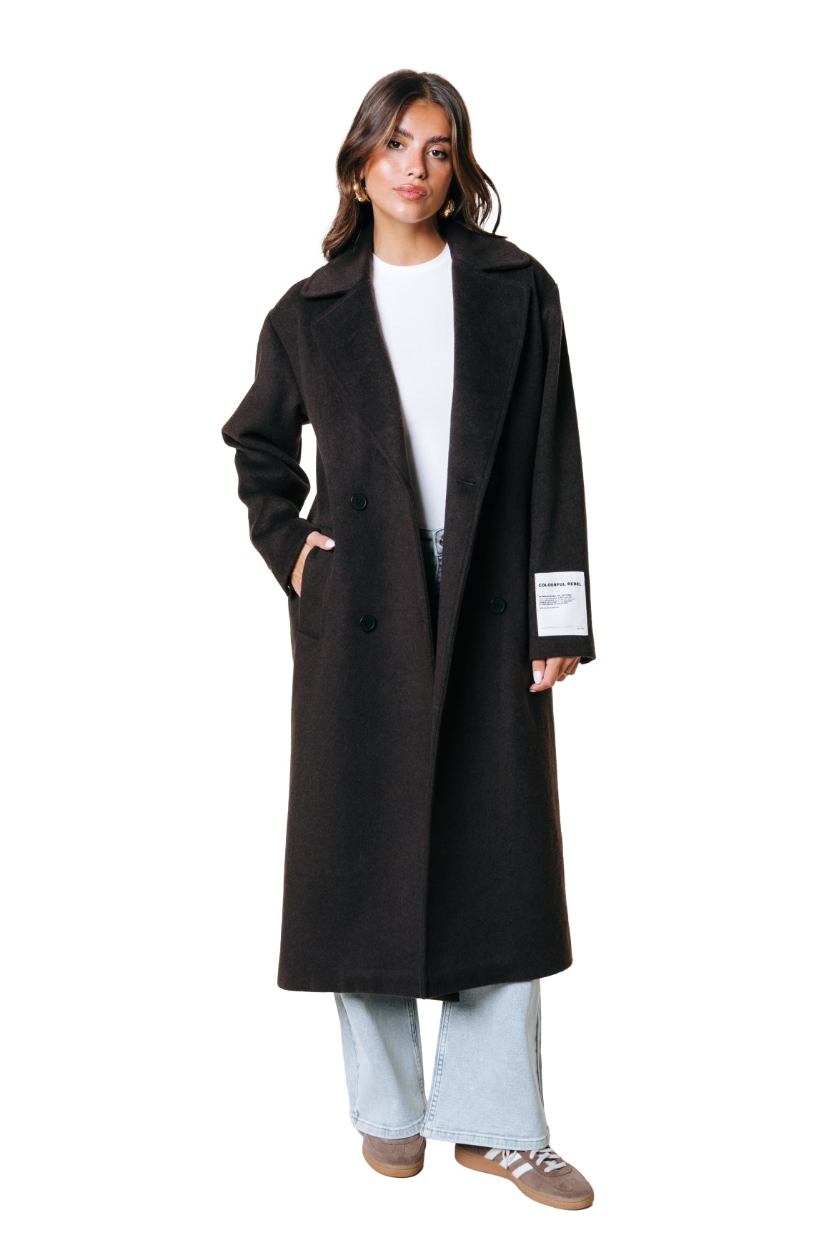 Zania Wool Long Coat | Brown