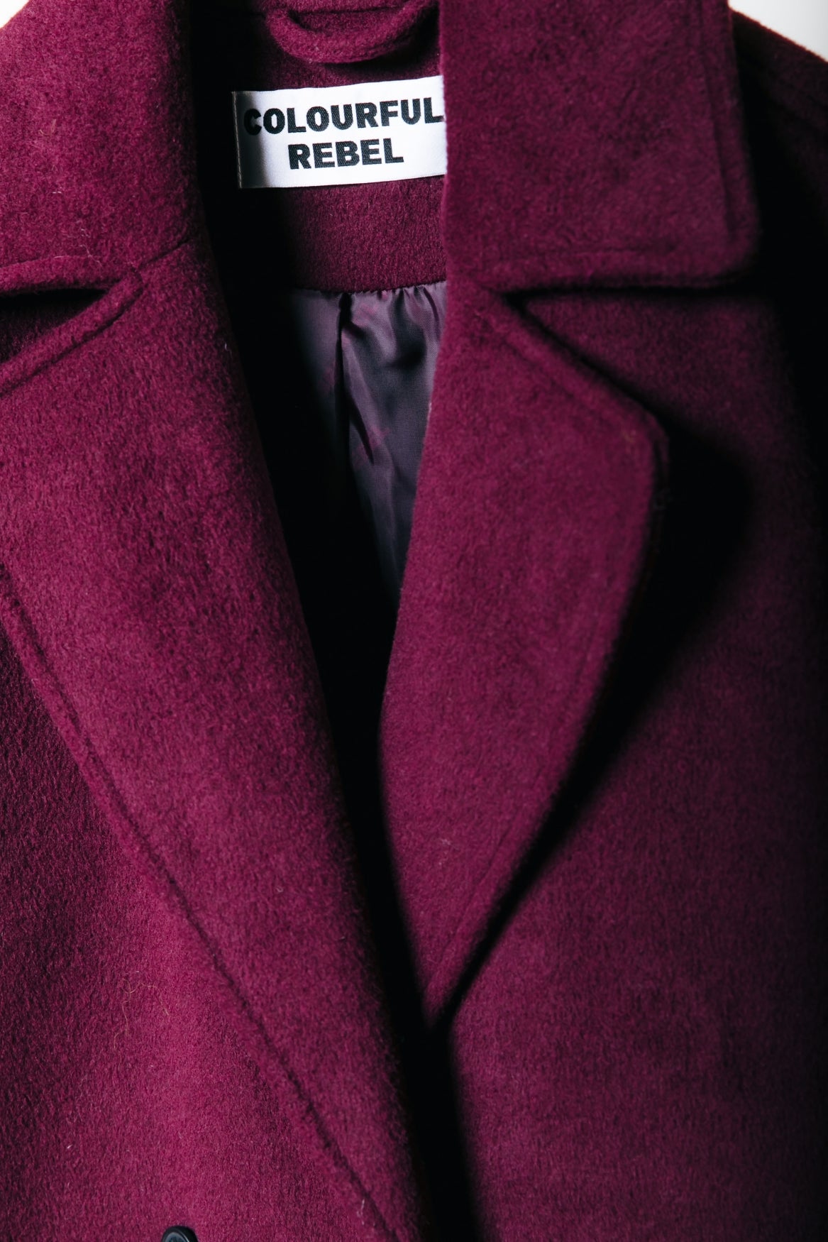 Zania Wool Long Coat | Burgundy