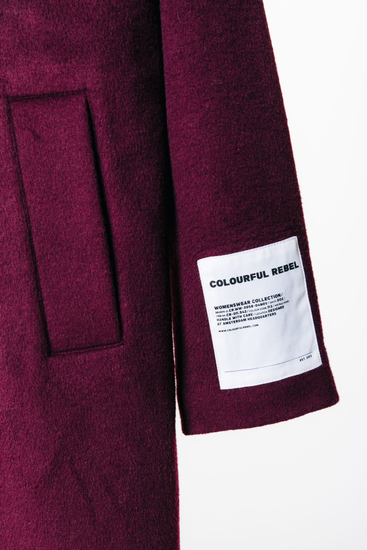 Zania Wool Long Coat | Burgundy