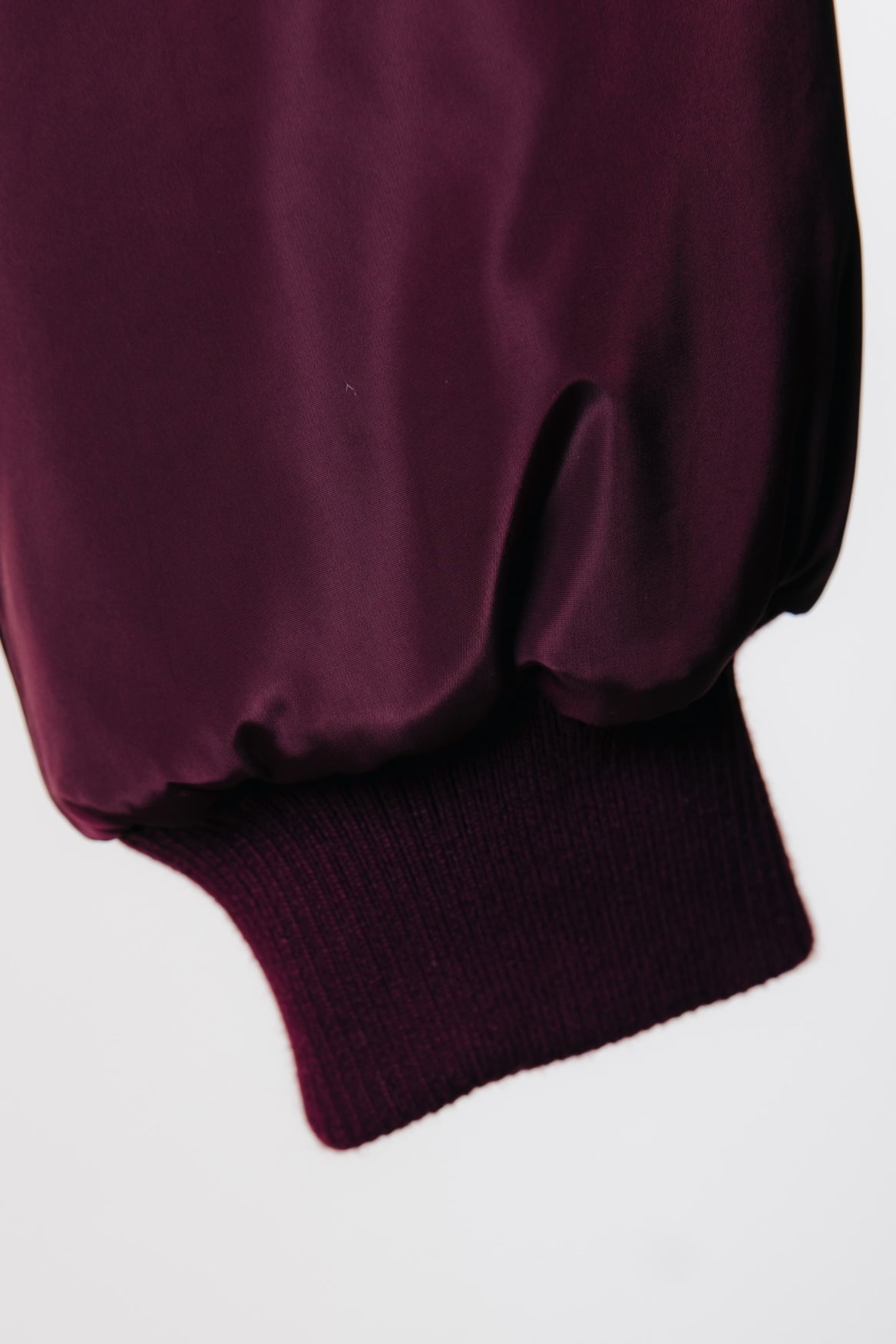 Ada Contrast Sleeve Long Coat | Bordeaux