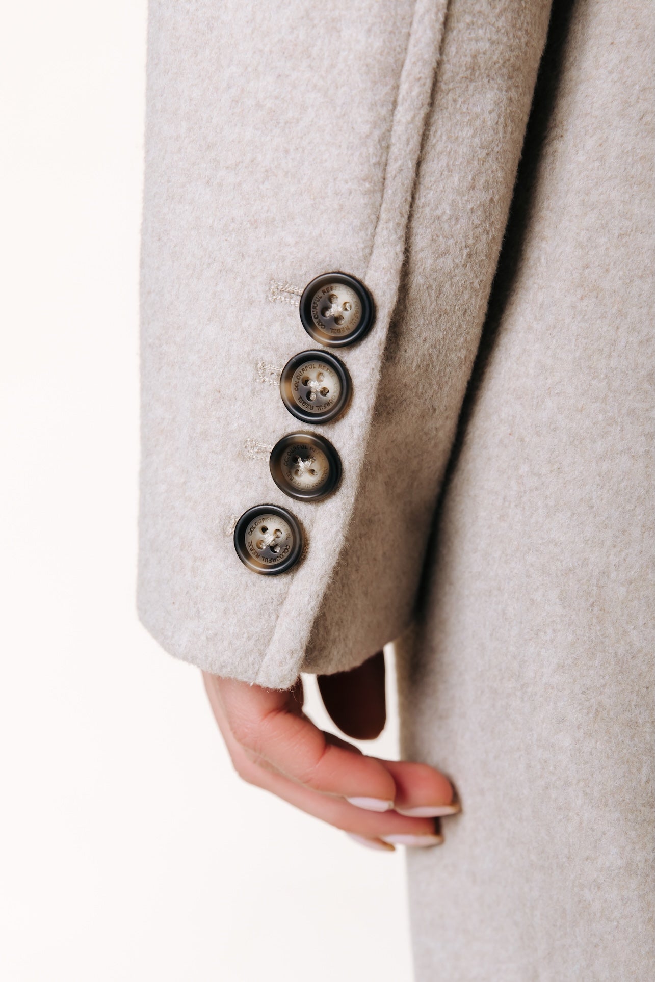 Zania Wool Long Coat | Beige