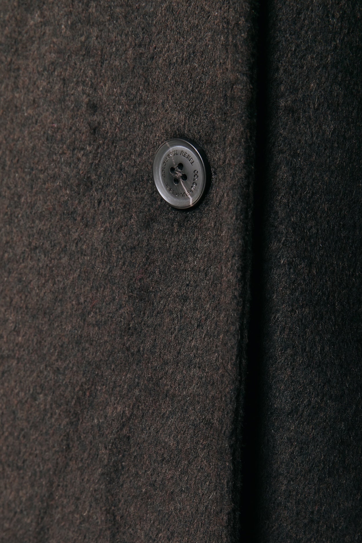 Zania Fringe Double Breasted Wool Long Coat | Brown