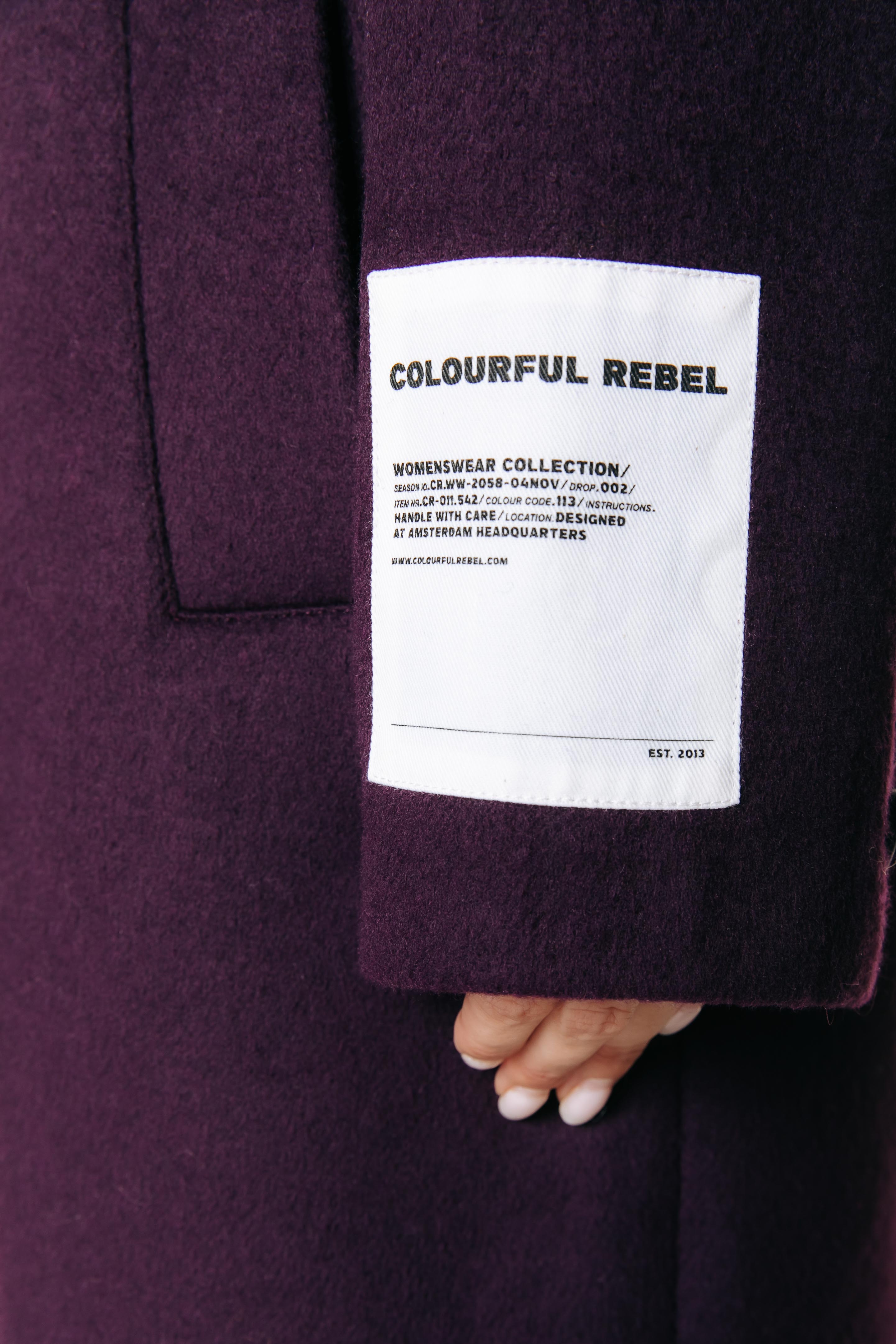 Zania Wool Long Coat | Dark purple