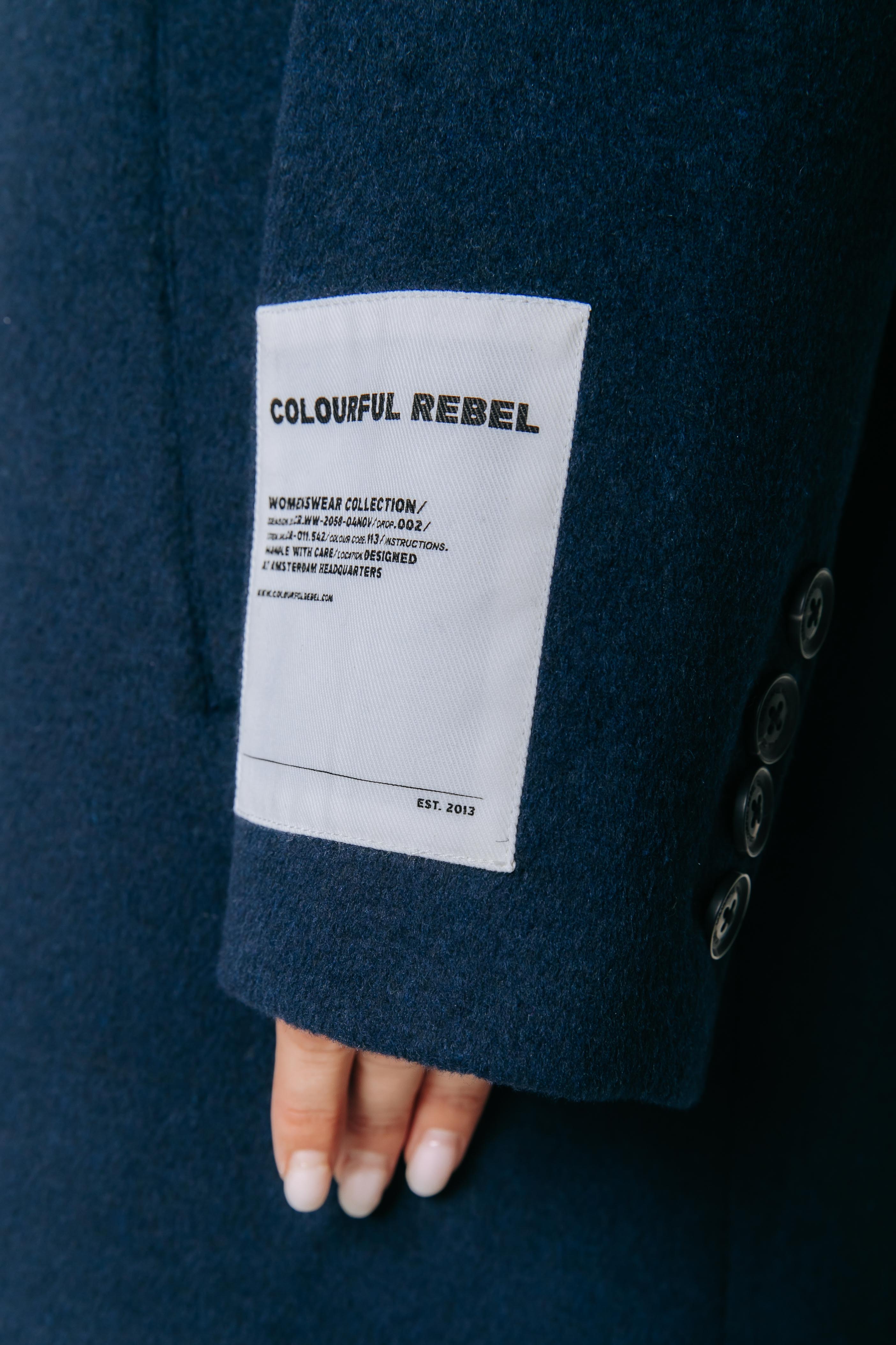 Zania Wool Long Coat | Dark Navy