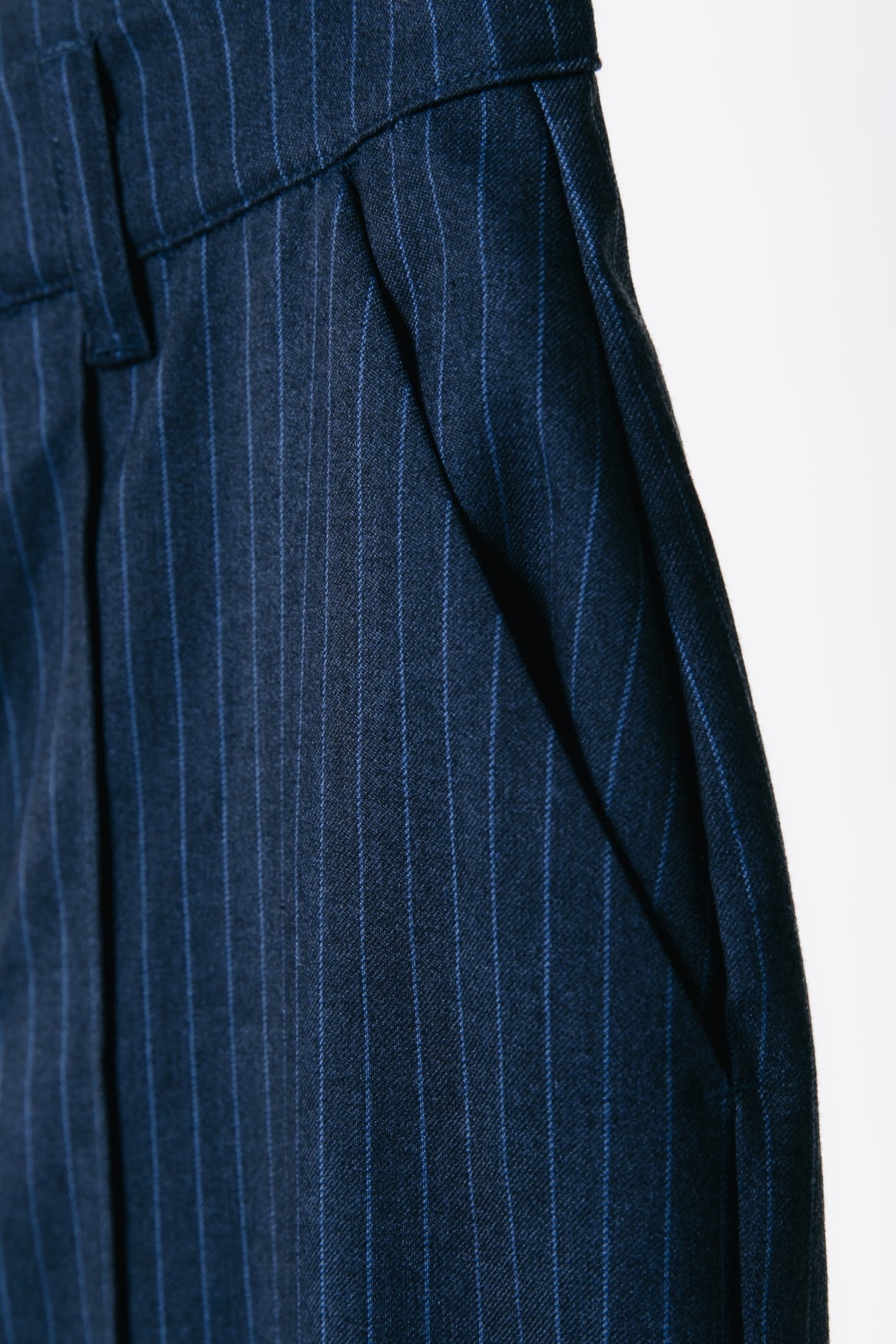 Rus Pinstripe Straight Pants | Dark blue