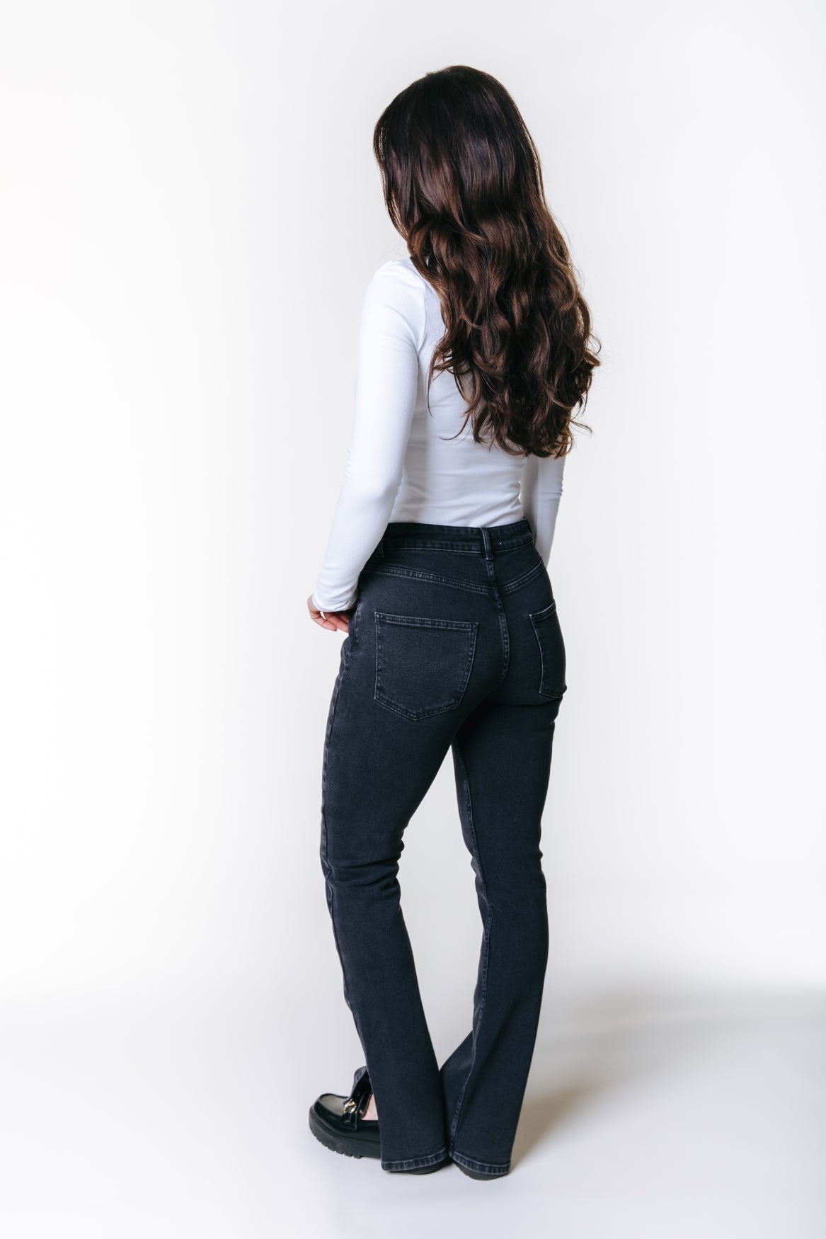 Livia High Rise Denim | Dark grey denim