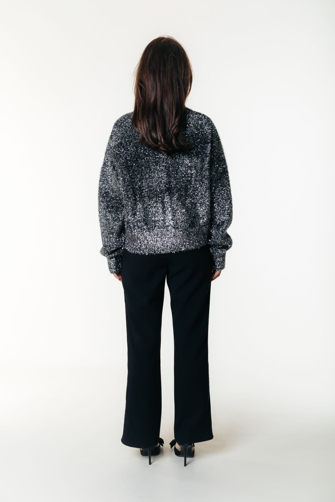 Jiby Pintuck Glitter Pants | Black