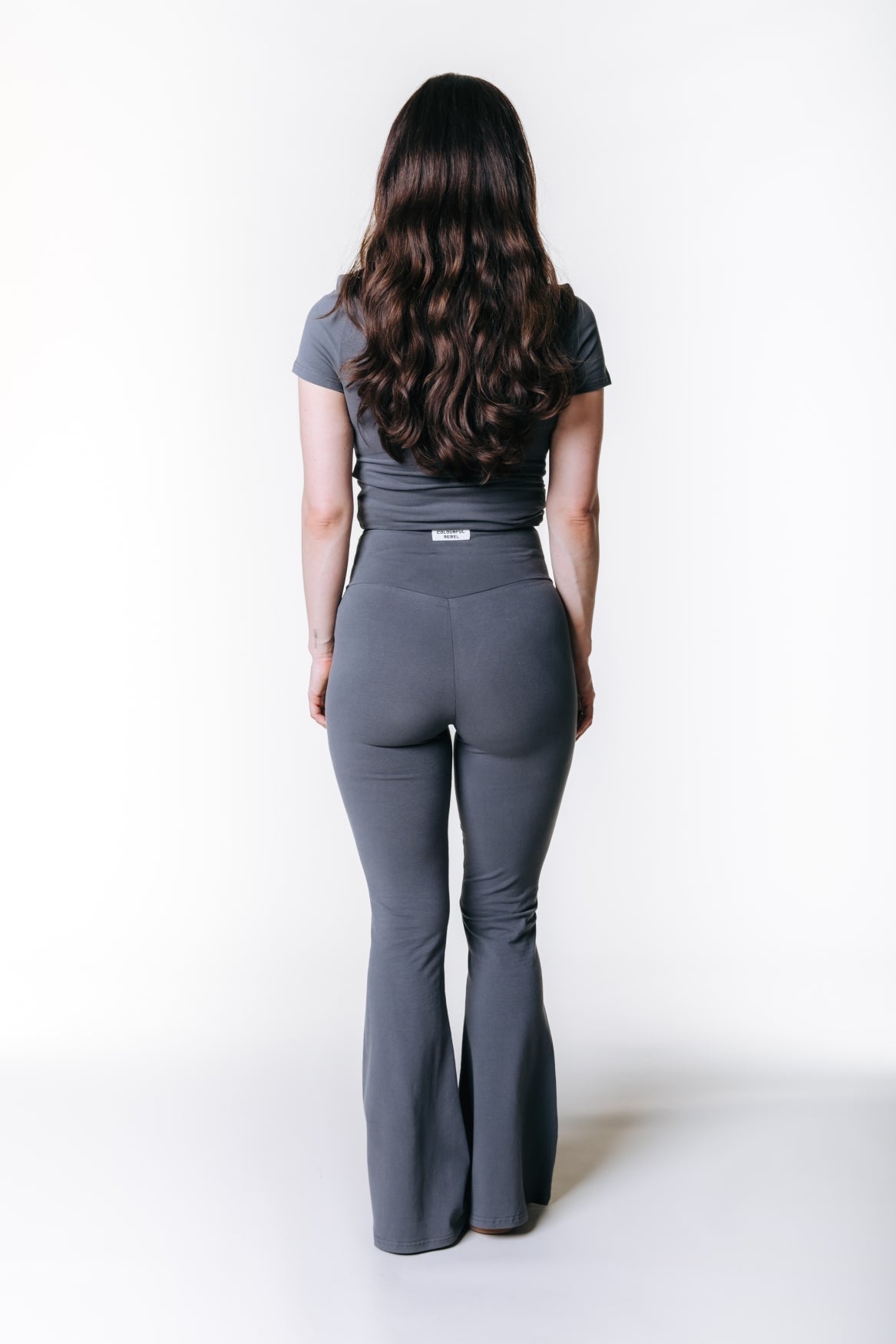 Uni Fitted Flare Pants | Dark grey