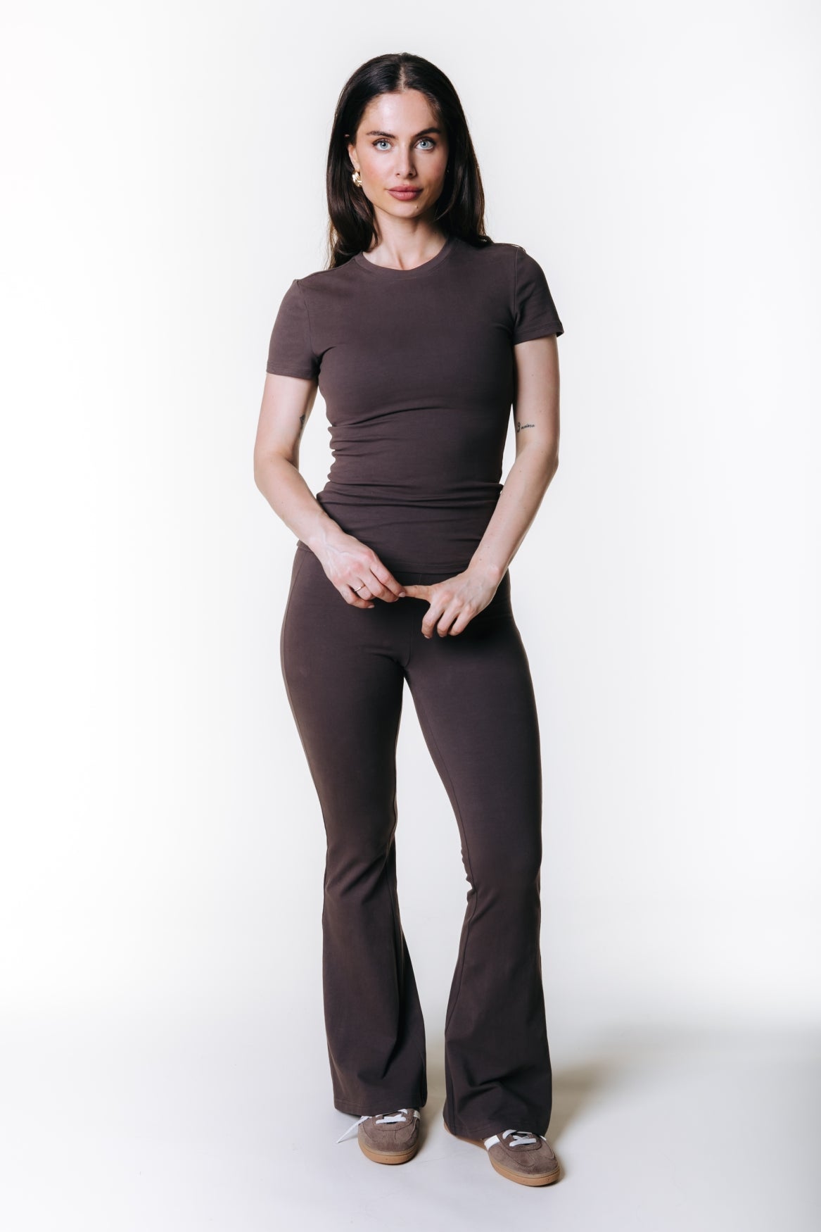 Uni Fitted Flare Pants | Brown